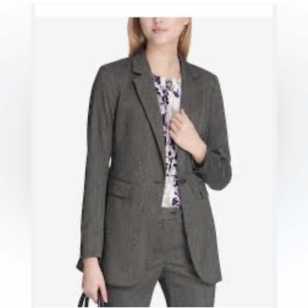 Calvin Klein herringbone gray jacket size 4